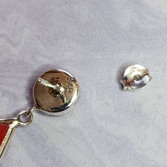 Sponge Coral 🪸 and Sterling Earrings - Picture 5 of 5